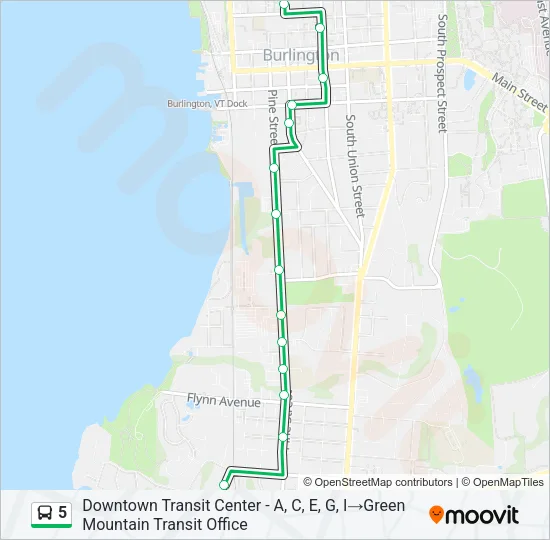 5 Bus Line Map
