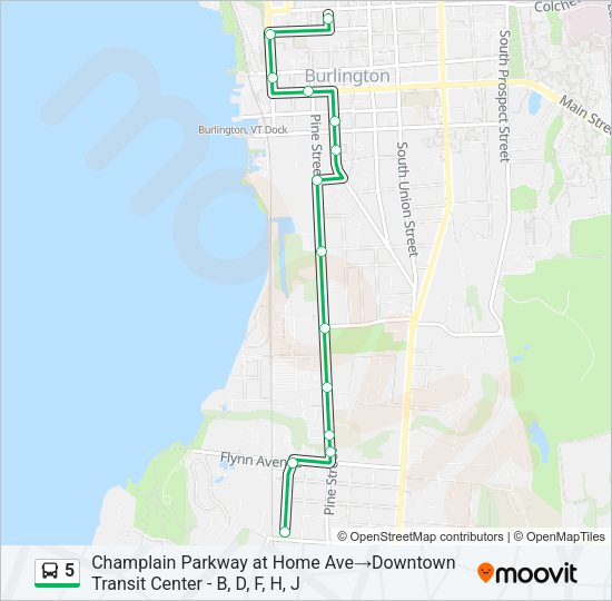 5 Bus Line Map