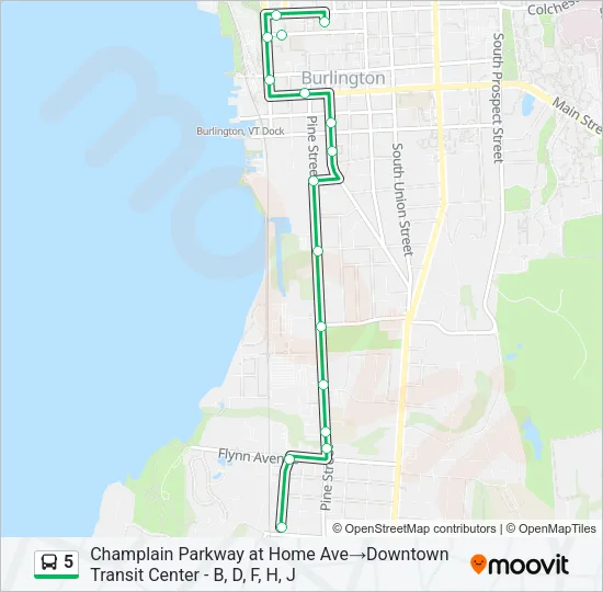 5 Bus Line Map