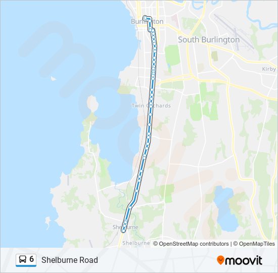6 Route: Schedules, Stops & Maps - Downtown Transit Center - A, C, E, G,  I‎→Shelburne Museum (Updated)