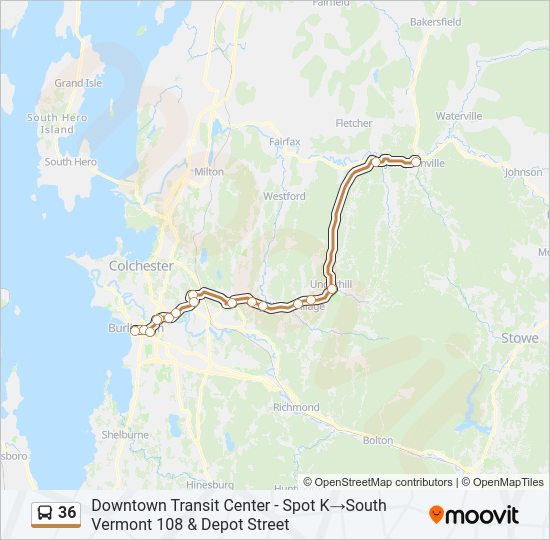 36 Bus Line Map