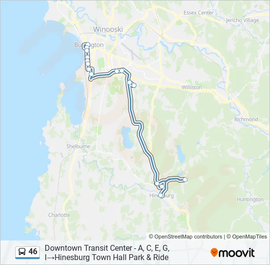 46 Bus Line Map