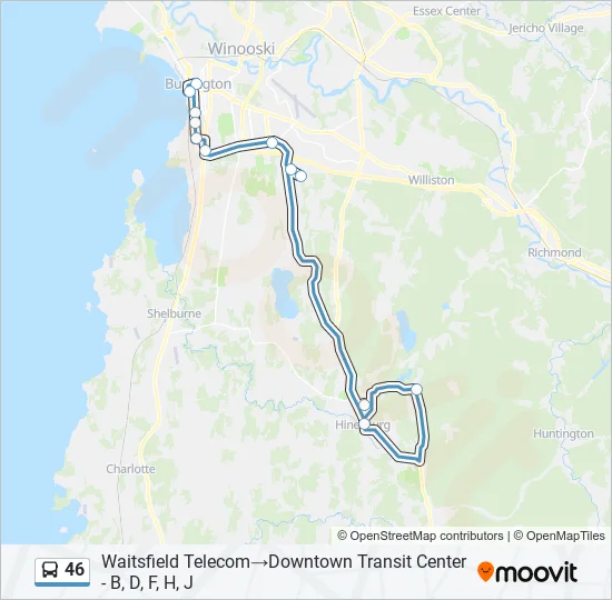 46 Bus Line Map