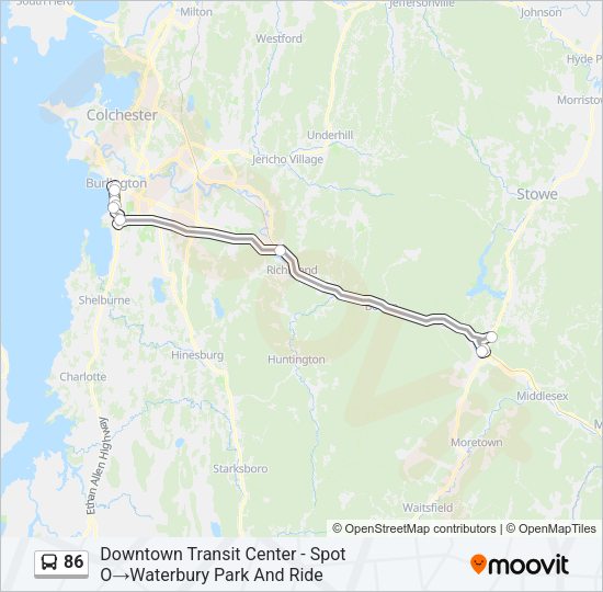 86 Bus Line Map