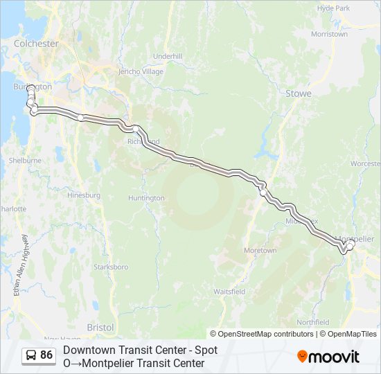 Mapa de 86 de autobús