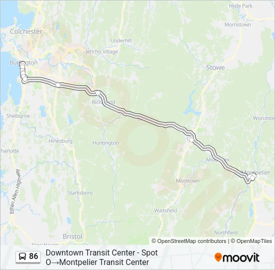 86 Bus Line Map