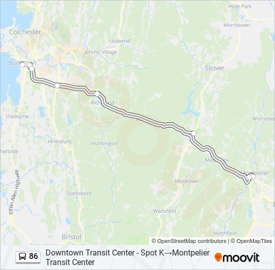 86 Bus Line Map