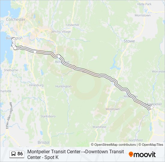 86 bus Line Map