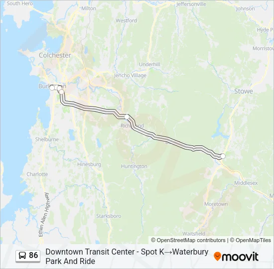 86 Bus Line Map