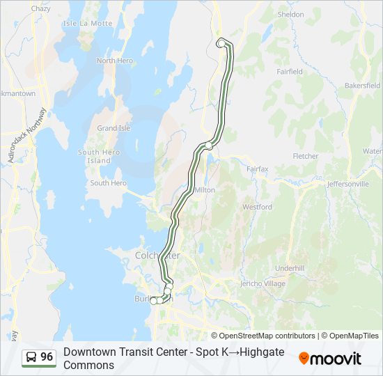 96 bus Line Map