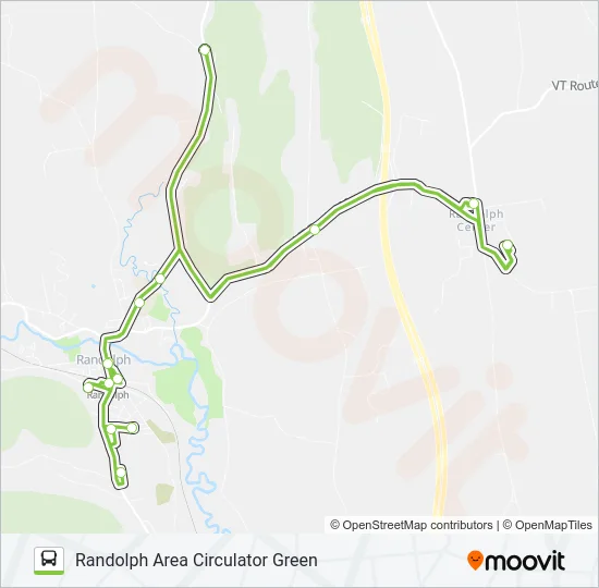 RANDOLPH AREA CIRCULATOR GREEN Bus Line Map