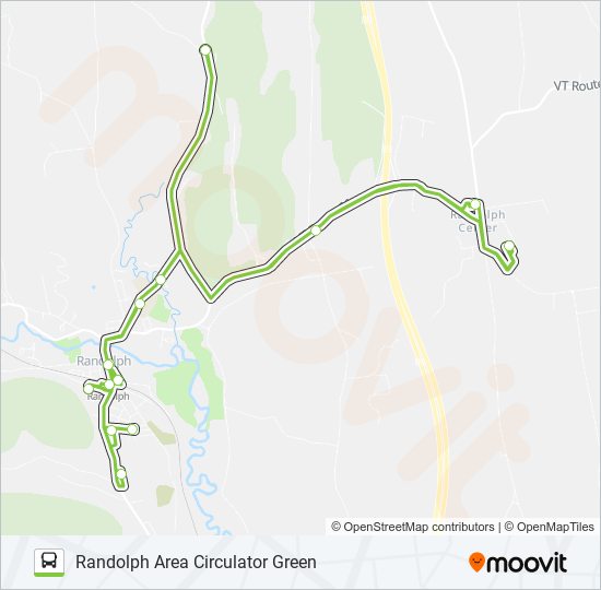 Mapa de RANDOLPH AREA CIRCULATOR GREEN de autobús