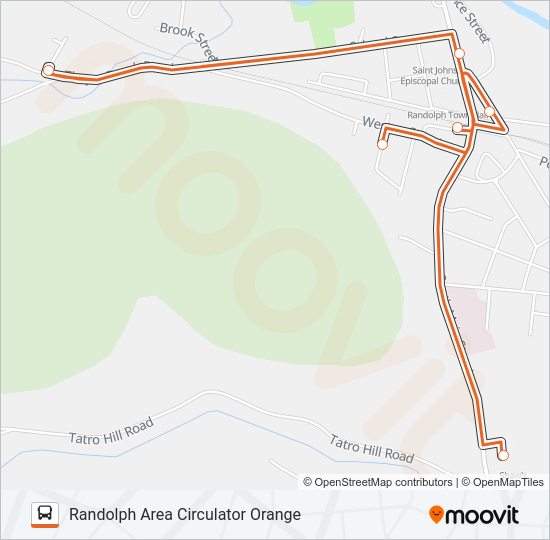 RANDOLPH AREA CIRCULATOR ORANGE Bus Line Map