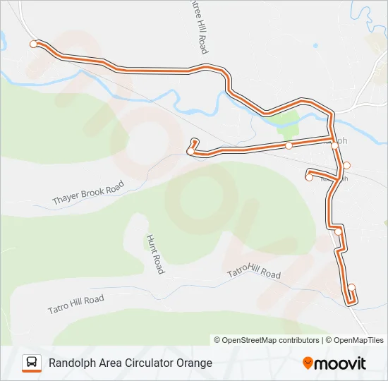 RANDOLPH AREA CIRCULATOR ORANGE Bus Line Map
