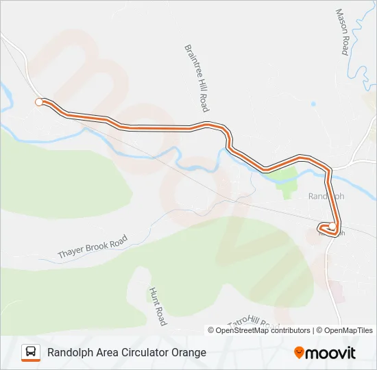 RANDOLPH AREA CIRCULATOR ORANGE Bus Line Map