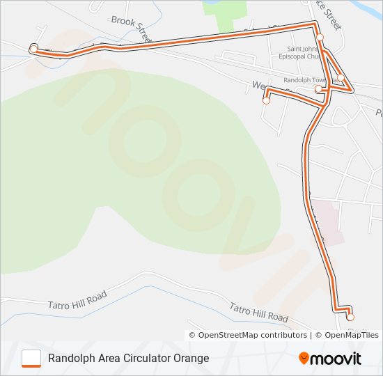 RANDOLPH AREA CIRCULATOR ORANGE bus Line Map