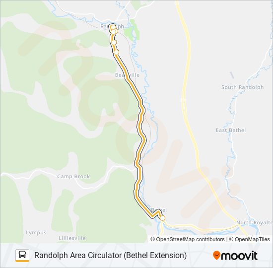 RANDOLPH AREA CIRCULATOR (BETHEL EXTENSION) bus Line Map