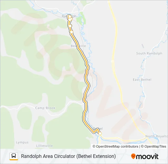 RANDOLPH AREA CIRCULATOR (BETHEL EXTENSION) Bus Line Map