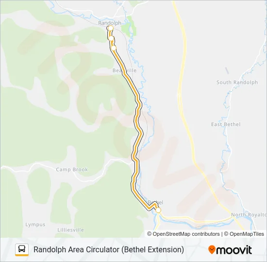 RANDOLPH AREA CIRCULATOR (BETHEL EXTENSION) Bus Line Map