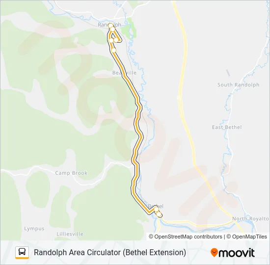 RANDOLPH AREA CIRCULATOR (BETHEL EXTENSION) Bus Line Map