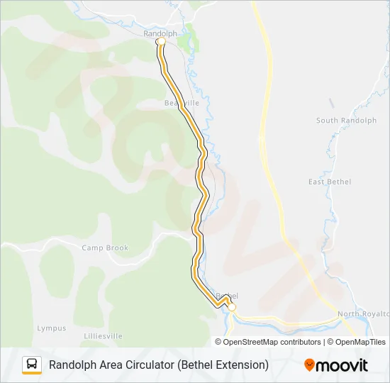 RANDOLPH AREA CIRCULATOR (BETHEL EXTENSION) Bus Line Map