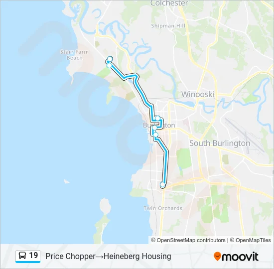 19 Bus Line Map