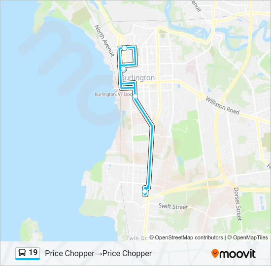 19 Bus Line Map