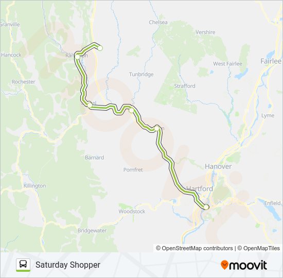 SATURDAY SHOPPER Bus Line Map