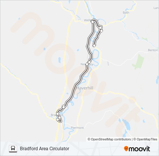 BRADFORD AREA CIRCULATOR bus Line Map