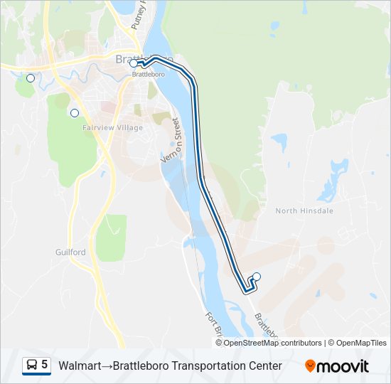 5 Bus Line Map