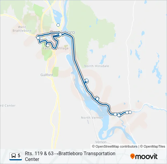 5 Bus Line Map