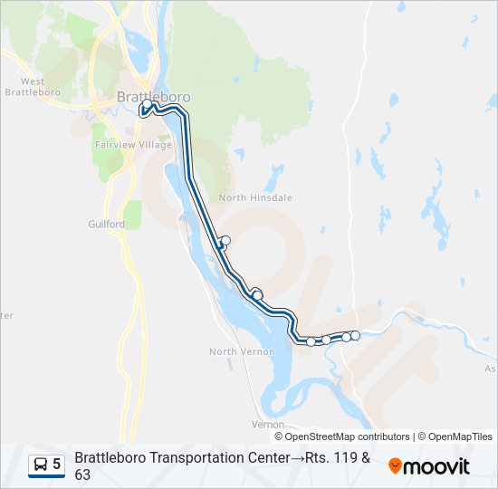 5 Bus Line Map