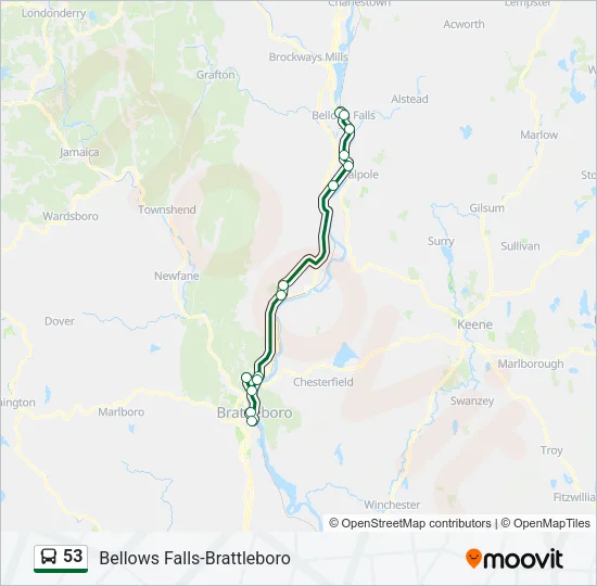 53 Bus Line Map