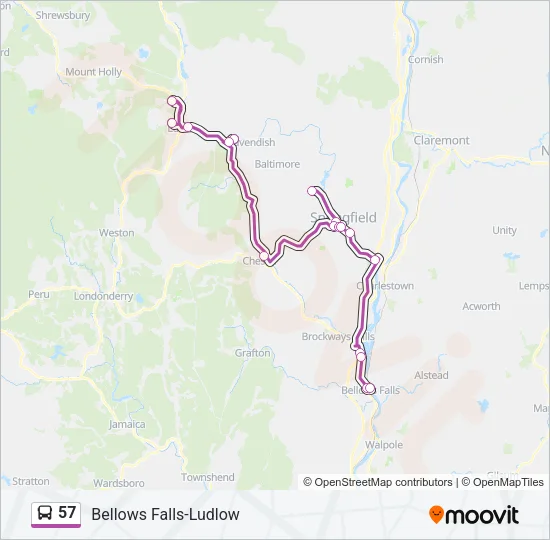 57 Bus Line Map