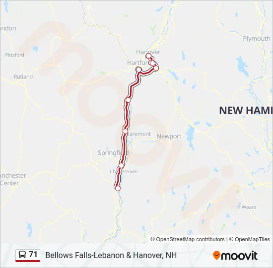 71 Bus Line Map