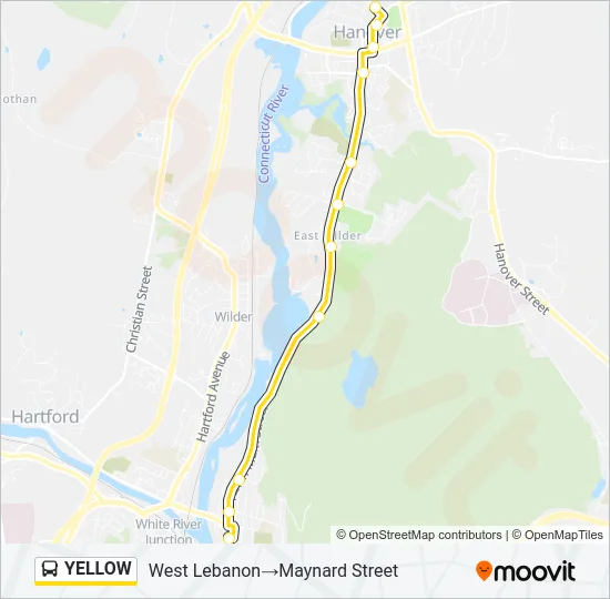 YELLOW Bus Line Map