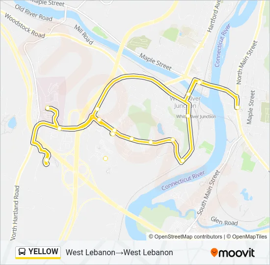 YELLOW Bus Line Map