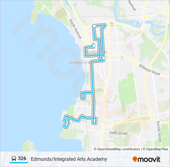 Mapa de 326 de autobús