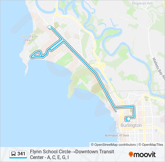 341 bus Line Map