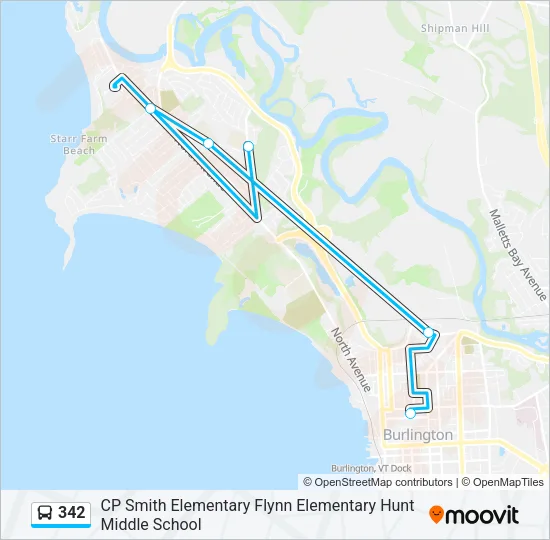 342 Bus Line Map