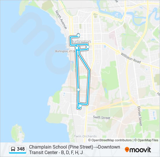 348 bus Line Map