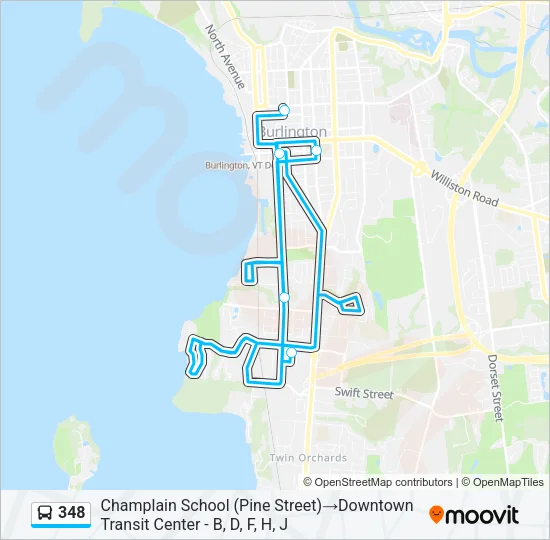 348 Bus Line Map
