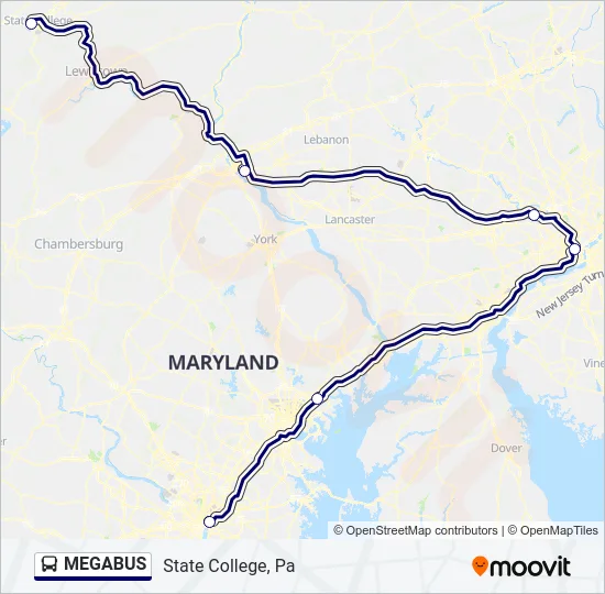 MEGABUS Bus Line Map