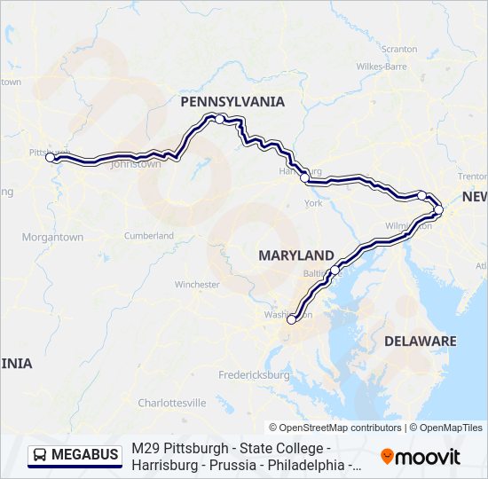 MEGABUS Bus Line Map