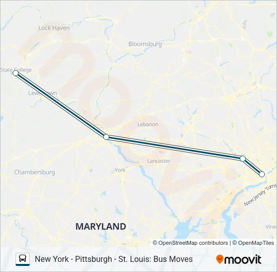 GREYHOUND US0421D Bus Line Map