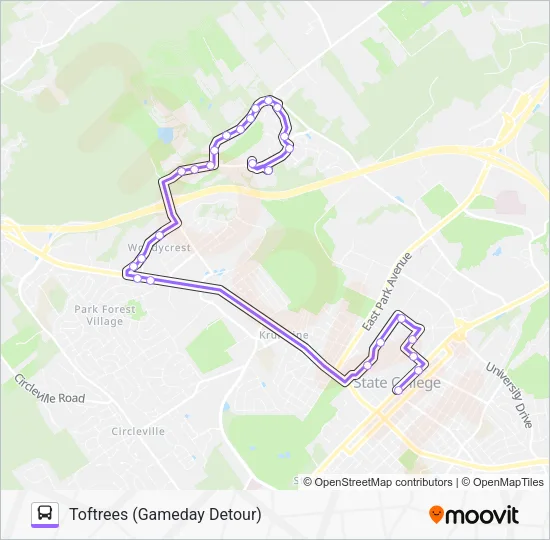 H GAMEDAY Bus Line Map