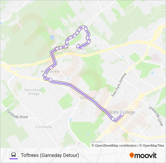 H GAMEDAY Bus Line Map