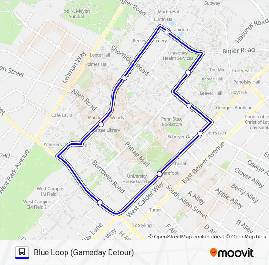 BL GAMEDAY Bus Line Map