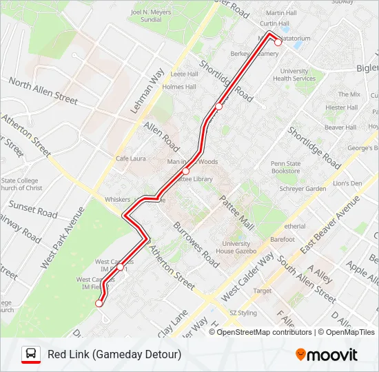 RL GAMEDAY Bus Line Map