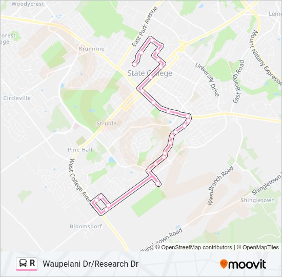 R Bus Line Map